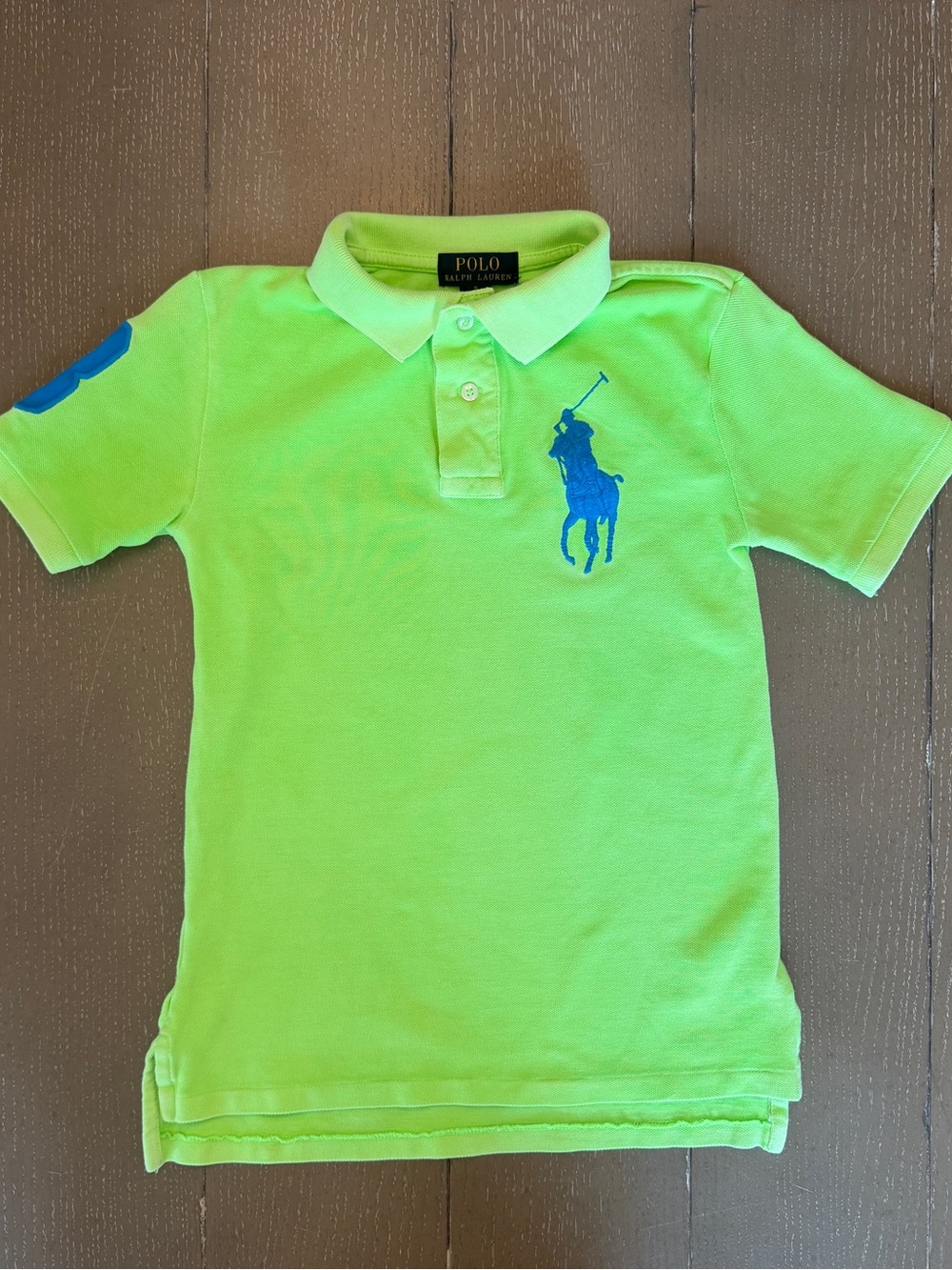 Polo Ralph Lauren Boys Neon Green Cotton Mesh Big Pony Polo Shirt • Size 8 (S)